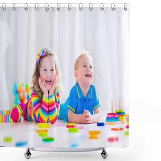 Personality  Cjildren Playing With Wooden Toys Shower Curtains