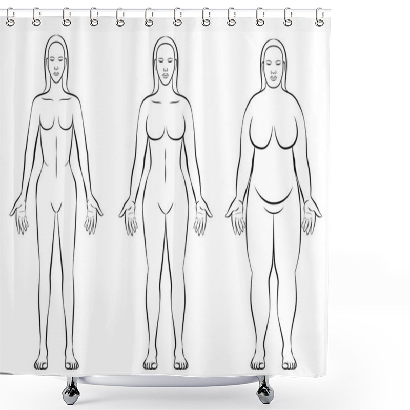 Personality  Female Body Constitution Types Thin Fat Normal Weight Shower Curtains