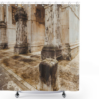Personality  Close-up Shot Of Ancient Arch Of Constantine, Rome, Italy Shower Curtains