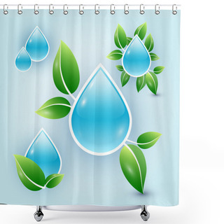 Personality  Eco Drops Of Water Shower Curtains