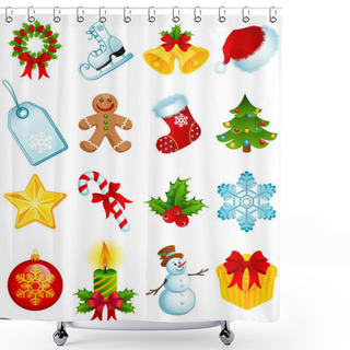 Personality  Christmas Icons Shower Curtains