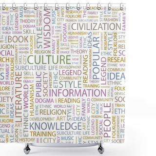 Personality  CULTURE. Illustration With Different Association Terms. Shower Curtains