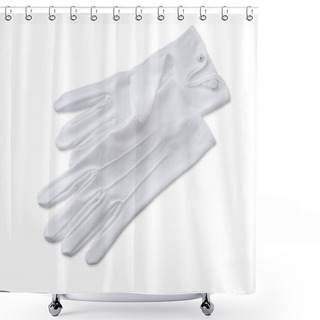 Personality  Butlers White Gloves Isolated On White With Clipping Path Shower Curtains
