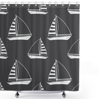 Personality  Vector Yacht Pattern Shower Curtains