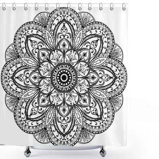 Personality  Circular Vintage Ornament Shower Curtains