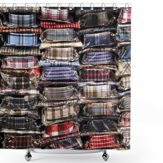 Personality  Plaid Men's Shirts In Stock Shower Curtains