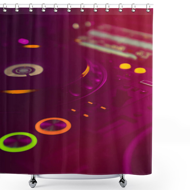 Personality  Professional Dj Audio Equipment On Edm Music Festival In Night C Shower Curtains