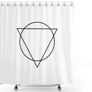 Personality  Triangle And Circle Shape Composition, Can Use For Logo Gram, Apps, Website, Decoration, Ornate, Cover, Art Illustration, Or Graphic Design Element. Vector Illustration Shower Curtains