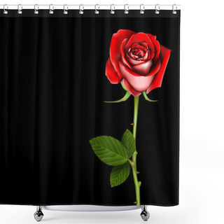 Personality  Red Rose, Vector Shower Curtains