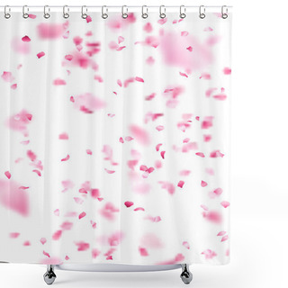 Personality  Pink Sakura Petals Background.  Shower Curtains