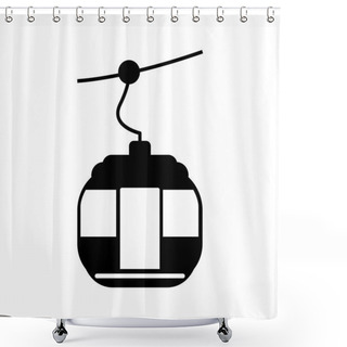 Personality  Mountaineering Transporter Cabin Icon Shower Curtains