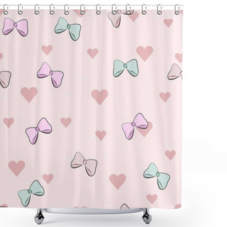 Personality  Pattern For Valentine's Day. Romantic Cartoon Background In Gent Shower Curtains
