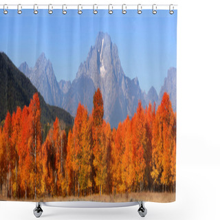 Personality  Grand Tetons National Mountain Range Shower Curtains