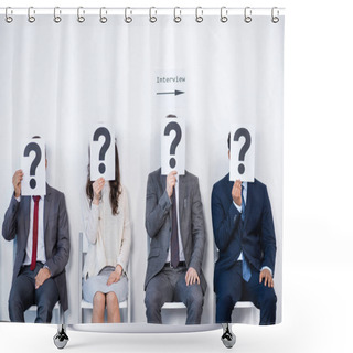 Personality  Businesspeople Waiting For Interview Shower Curtains