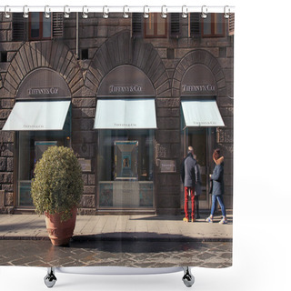 Personality  Tiffany Jewellery Retail Store In Center Of Florence, Italy Shower Curtains