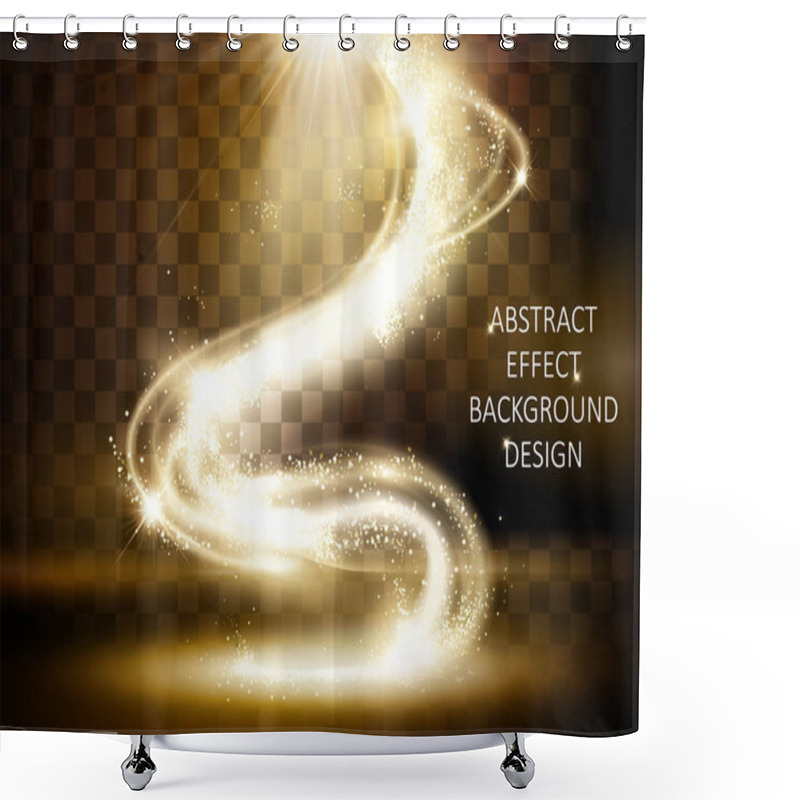 Personality  Glittering Golden Light Effect Shower Curtains