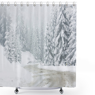 Personality  Winter Road Shower Curtains
