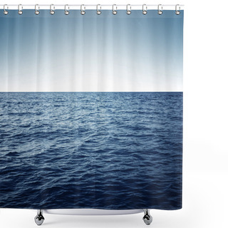 Personality  Blue Sea With Waves And Clear Blue Sky Shower Curtains