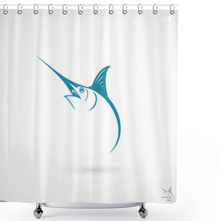 Personality  Marlin Fish Label Shower Curtains