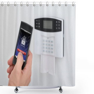 Personality  Security Alarm Keypad Shower Curtains