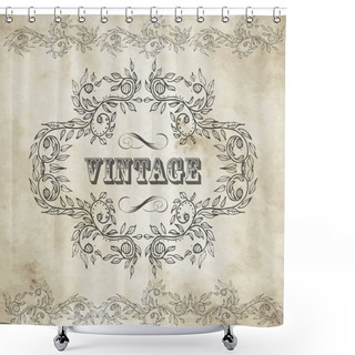 Personality  Vintage Design Elements Set Shower Curtains