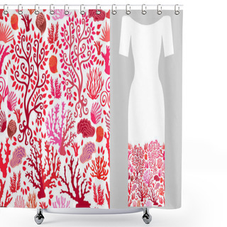Personality  Tropical Paradise. Party Dress Design. Shower Curtains