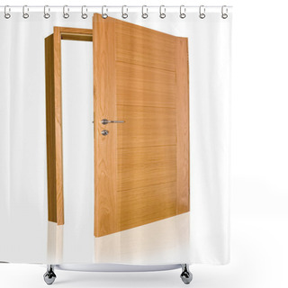 Personality  Wooden Doors Isolated Shower Curtains