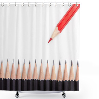 Personality  Red Pencil Standing Out From Crowd Shower Curtains