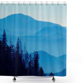 Personality  Mountain Sunset Shower Curtains