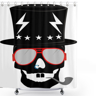 Personality  Skull Rock And Roll Shower Curtains