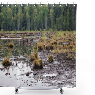 Personality  Marsh Of Protected Area Of Bug Landscape Park On The Bug River In Masovian Voivodeship Of Poland Shower Curtains