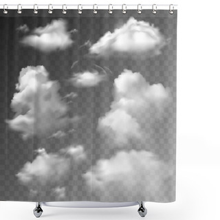 Personality  Transparent Clouds Set Shower Curtains