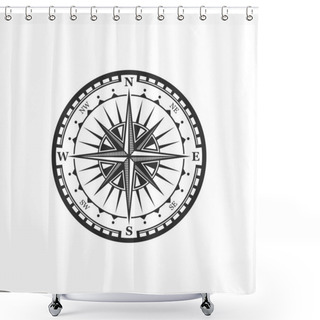 Personality  Rose Of Winds Nautical Compass Navigator Shower Curtains