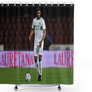 Personality  Santos Marlon Player Of Sassuolo, During The Match Of The Italian Football League Serie A Between Benevento Vs Sassuolo Final Result 0-1, Match Played At The Ciro Vigorito Stadium In Benevento. Italy, April 12, 2021.  Shower Curtains