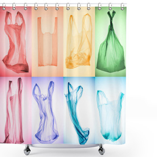Personality  Creative Collage Of Various Crumpled Colorful Plastic Bags Shower Curtains