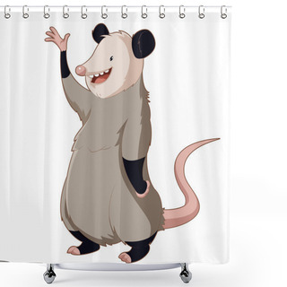 Personality  Cartoon Smiling Opossum Shower Curtains