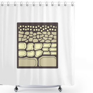 Personality  Soil Layer Vector Icon Design On White. Shower Curtains