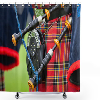 Personality  Piper At The Cowal Gathering Highland Games Near Dunoon On The Cowal Peninsula, Scotland. Shower Curtains