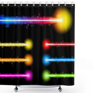 Personality  Laser Neon Colorful Lights Shower Curtains