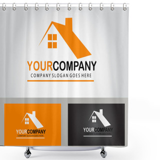 Personality  Real Estate Logo Design Shower Curtains