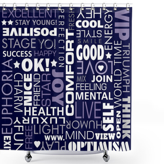 Personality  Set Of Happy Words Shower Curtains