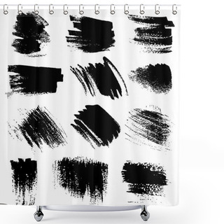 Personality  Textured Brush Strokes Drawn A Flat Brush And Ink Set1 Shower Curtains