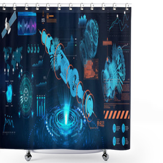 Personality  Head Up Display - Project, Holograms Mechanisms Shower Curtains