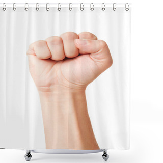 Personality  Closeup Of Clenched Fist Shower Curtains