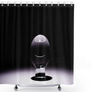 Personality  Crystal Ball On White Surface On Black Background Shower Curtains