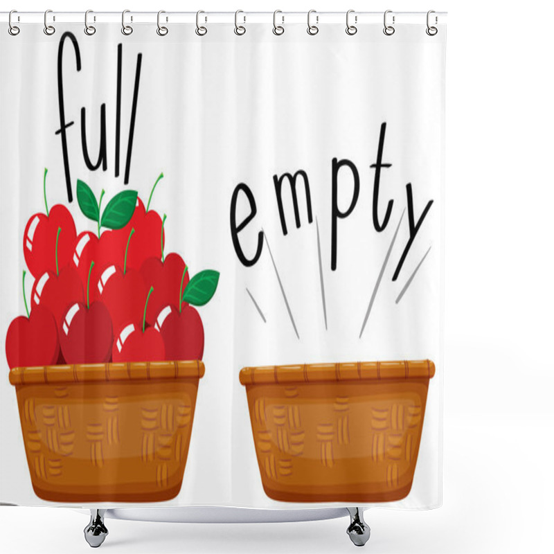 Personality  Empty Basket And Basket Full Of Apples Shower Curtains