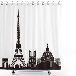 Personality  Paris Skyline Shower Curtains