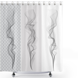 Personality  Set Of Realistic Black Smoke. Vector  Shower Curtains
