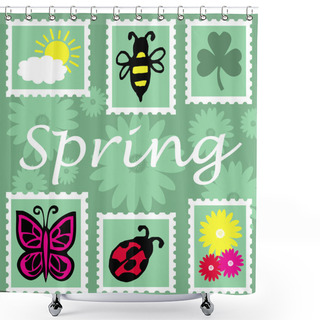 Personality  Spring Illustration Shower Curtains