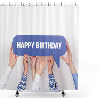Personality  People Holding Speech Bubble Shower Curtains